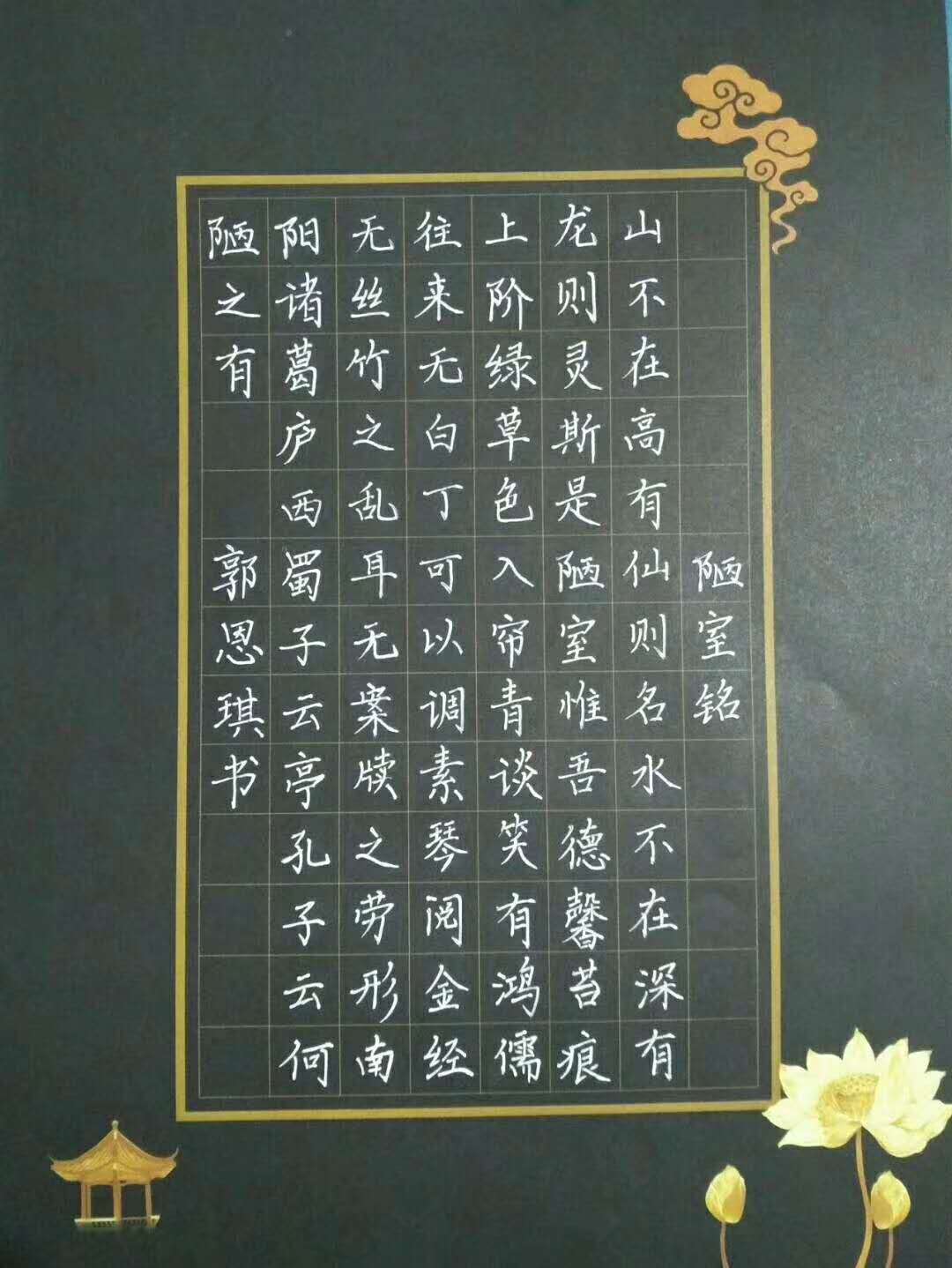 锋格练字小朋友作品