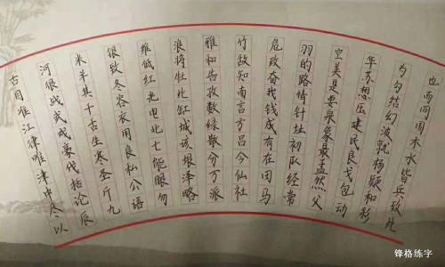 锋格小学员硬笔书法作品