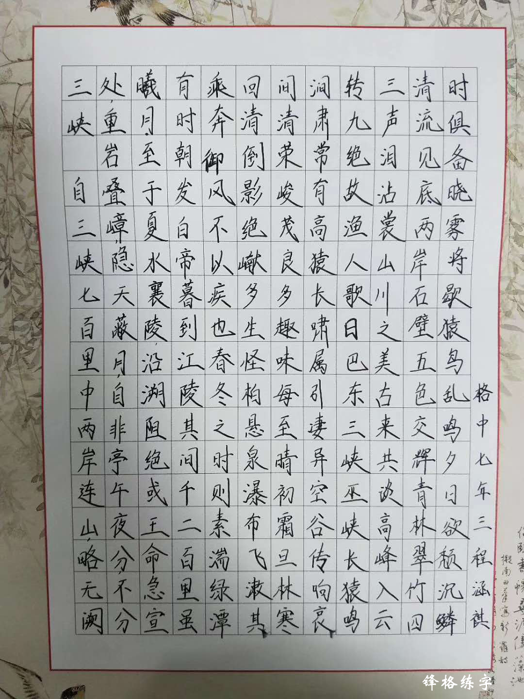锋格练字学员程涵祺书法作品