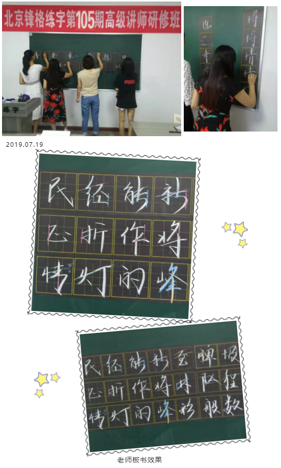 锋格练字加盟帮扶之师资培训板书练习效果